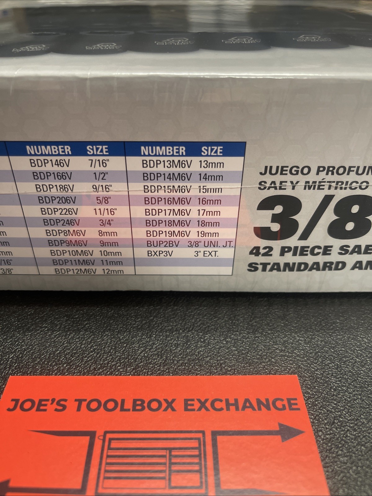 Matco Tools SBP426V 3/8″ Dr 42pc SAE & Metric 6Pt Standard & Deep Impact Socket