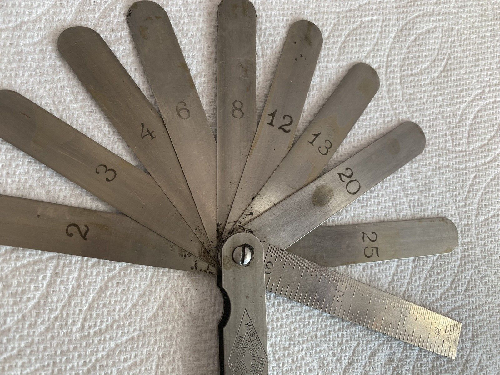 Kastar Feeler Gauge 9 Blades Rule 3.5″ Swedish Steel 2 3 4 6 8 12 13 20 25