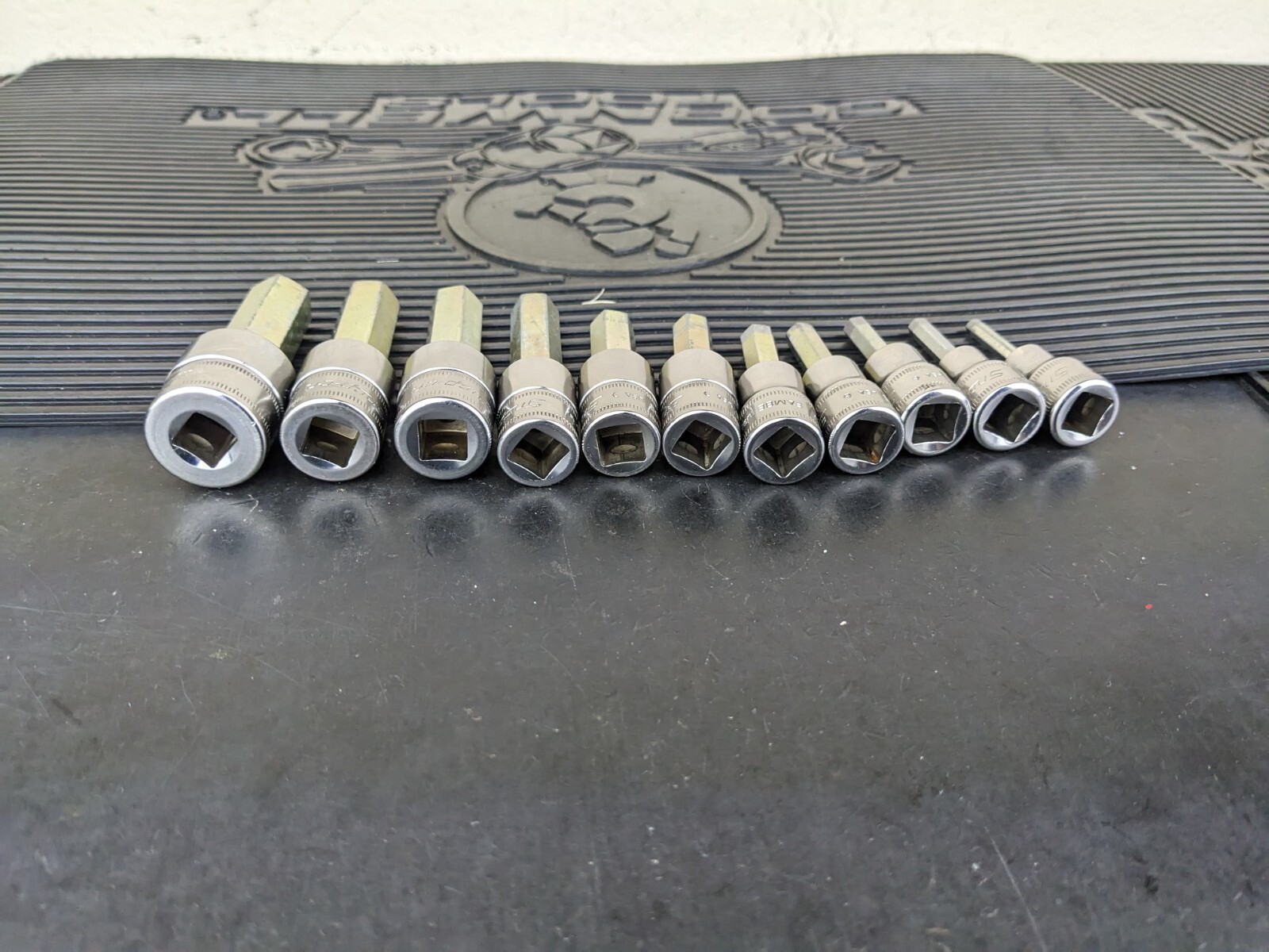#be219 Snap-On 11pc Metric Hex Allen Socket Set 3/8″ Drive 4mm to 14mm 211EFAMY