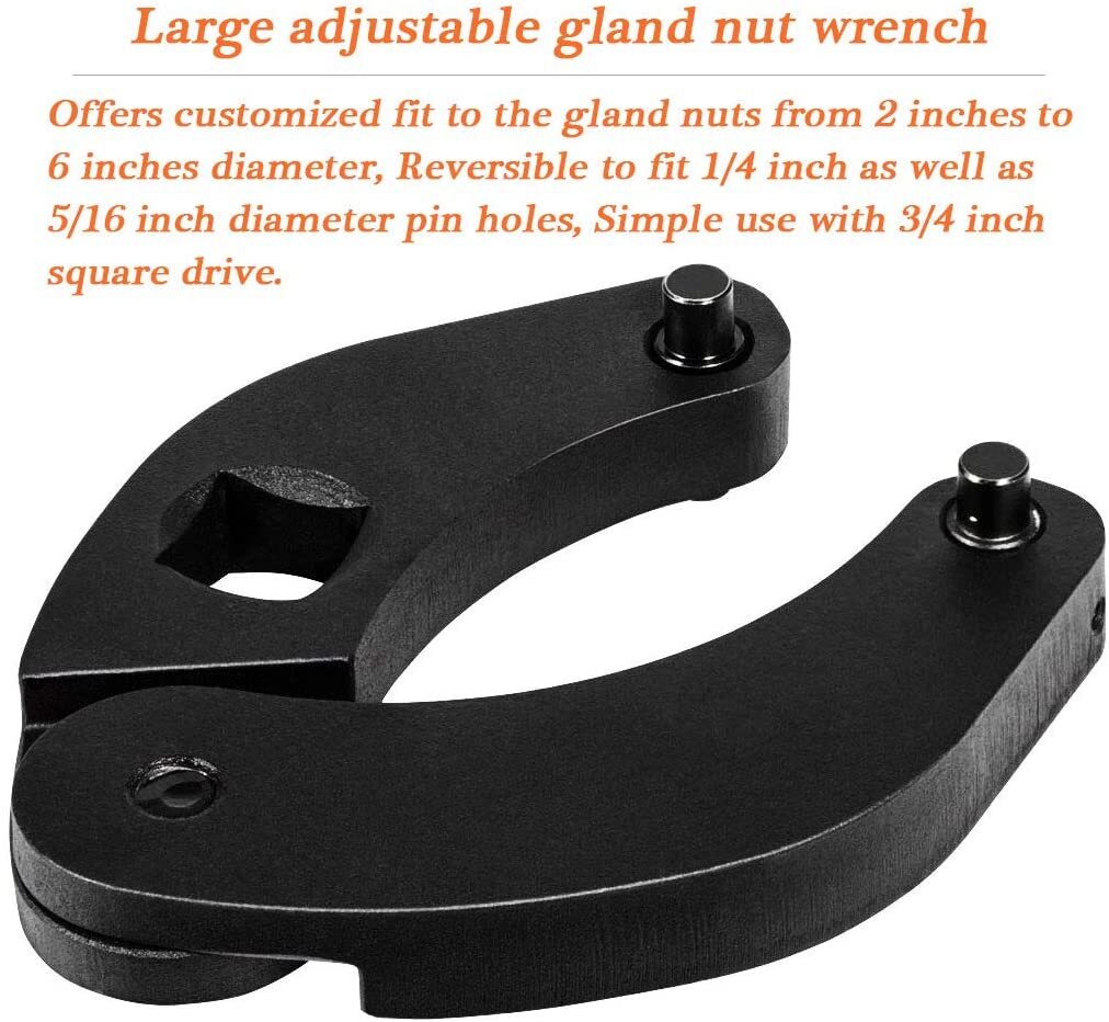 7463 Adjustable Gland Nut Wrench Cap Remover For Hydraulic,Cylinders,Equipment