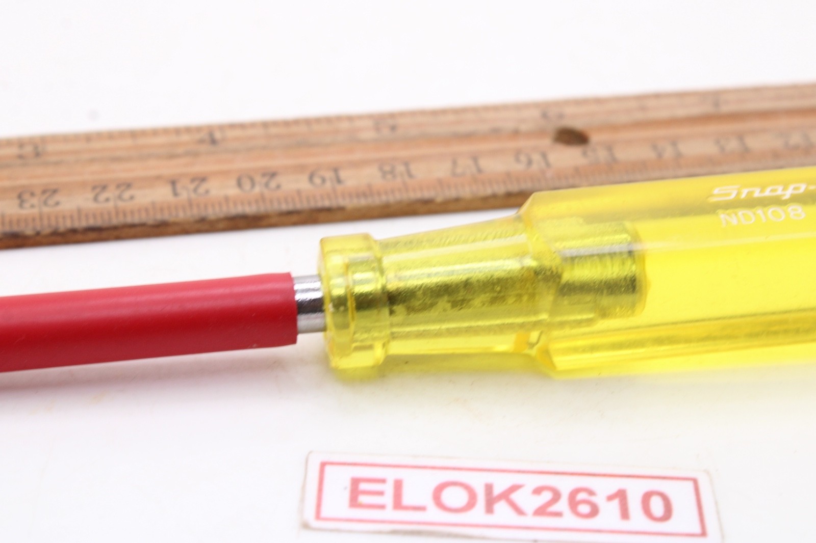 Snap-on ND 108 1/4″ 3″ Shank Red Insulated Amber Handle Nut Driver USA