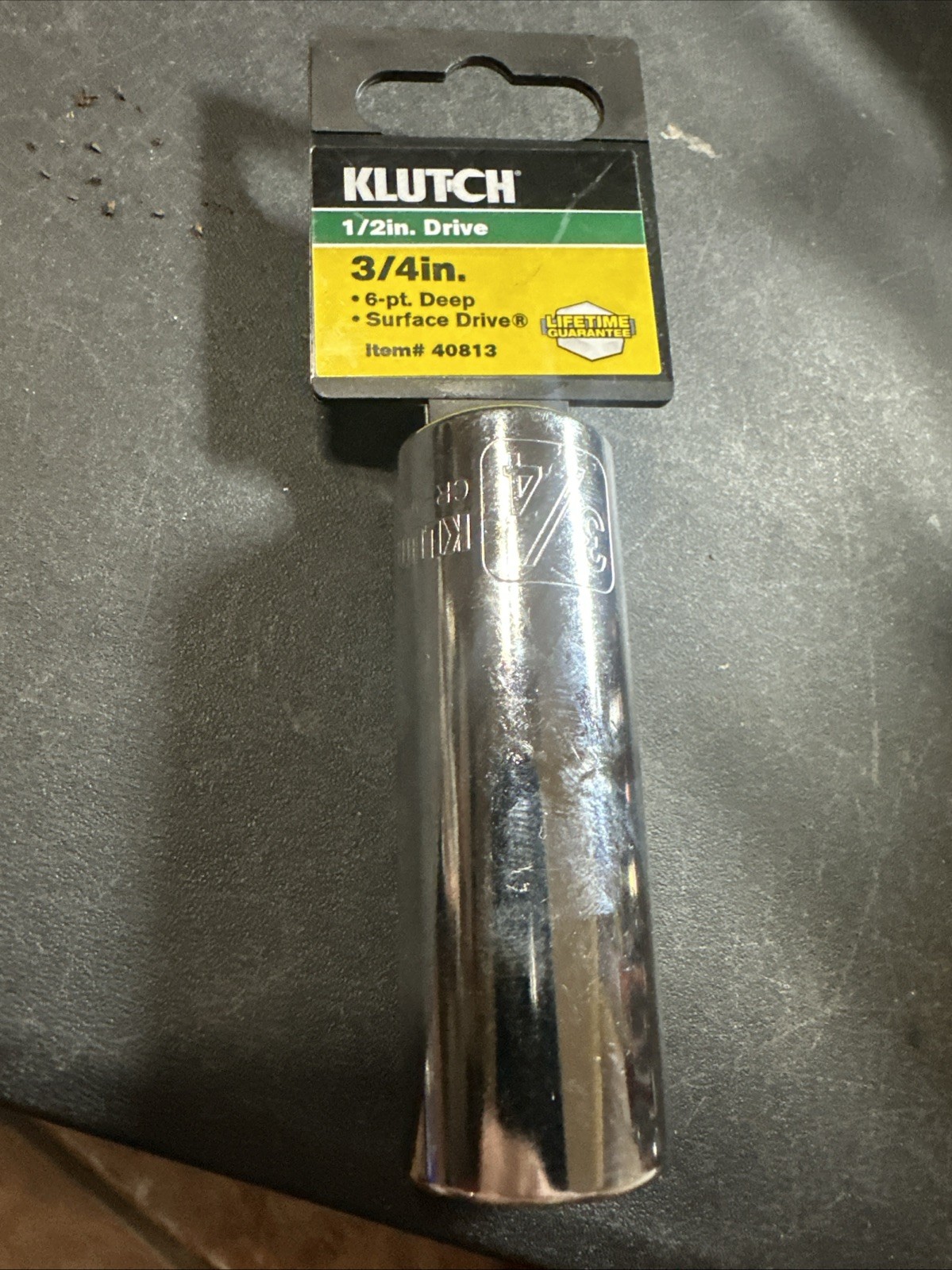 New Klutch 1/2 Drive 6pt Deep 3/4” Sae Socket