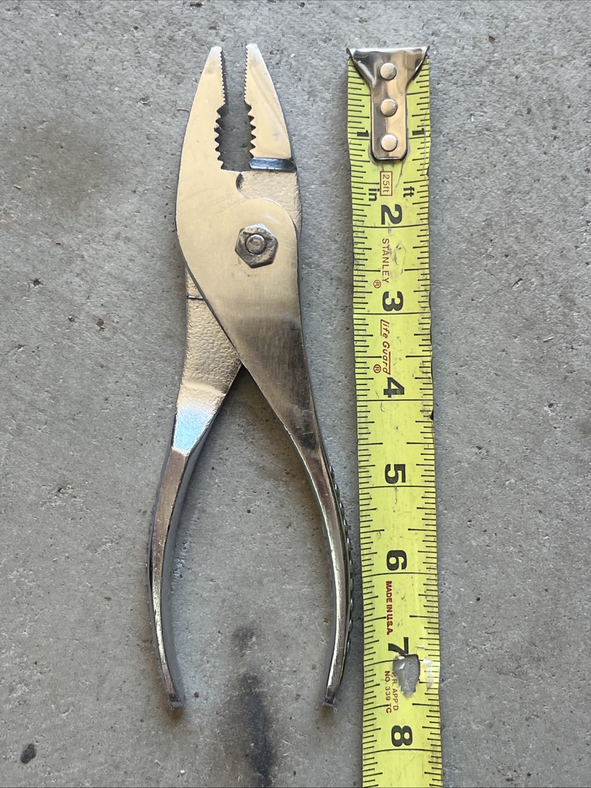 🔥 SNAP-ON 47 – 7-1/2″ CHROME VACUUM GRIP SLIP JOINT PLIERS Snap On