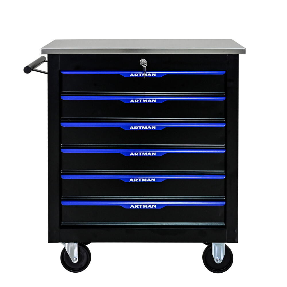 6 Drawers Rolling Tool Box Cart Tool Storage Cabinet Steel Tool Chest w/ Wheels
