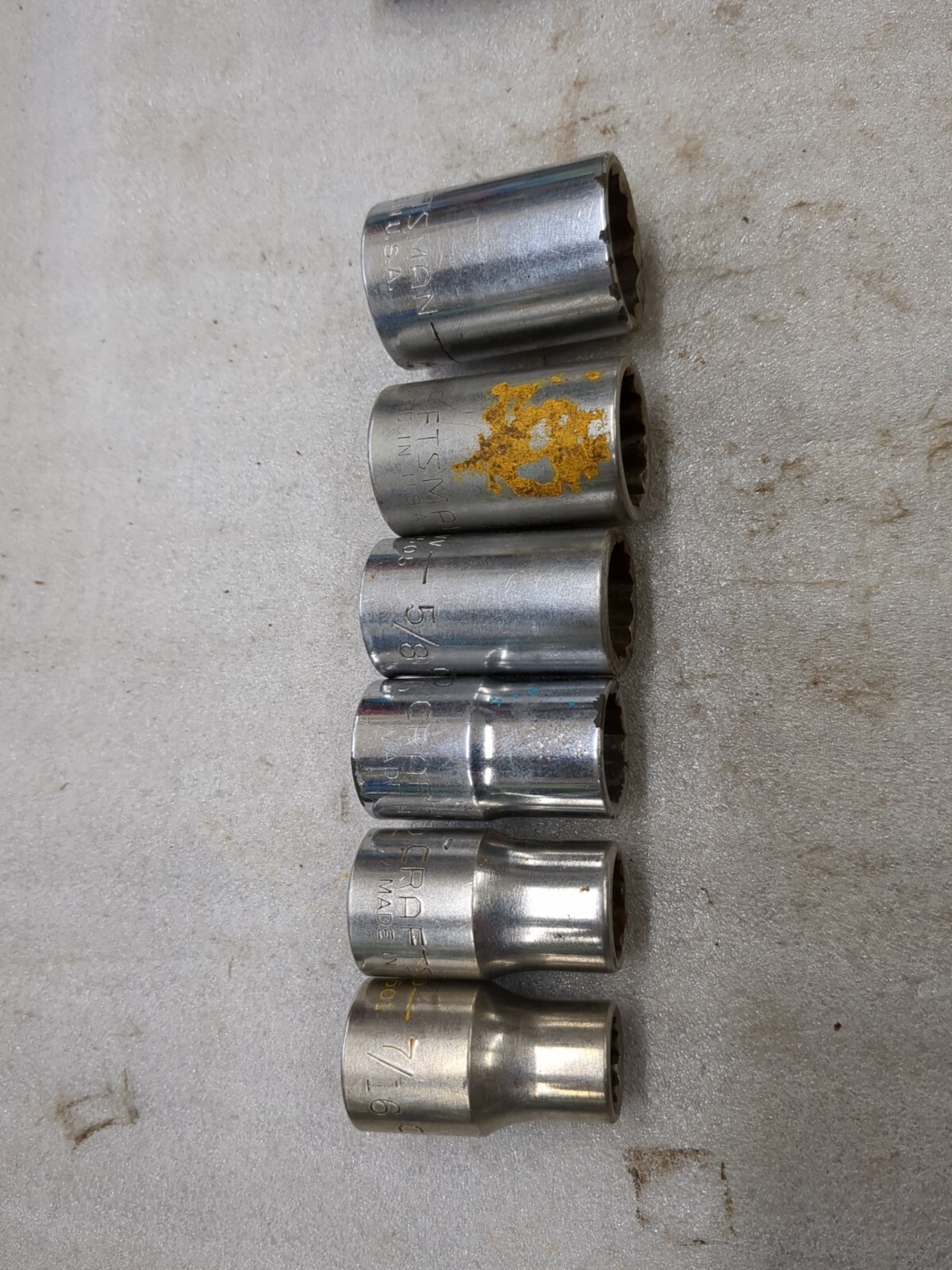 Craftsman USA V VV G 11pc. 1/2dr. 12pt. Socket Set. 7/16 Thru 1-1/16