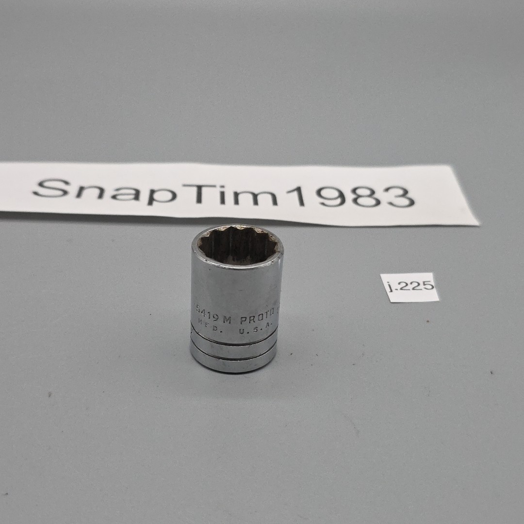 Proto 5419M , 19mm Standard Socket, 1/2″ Drive, 12 Pt Chrome