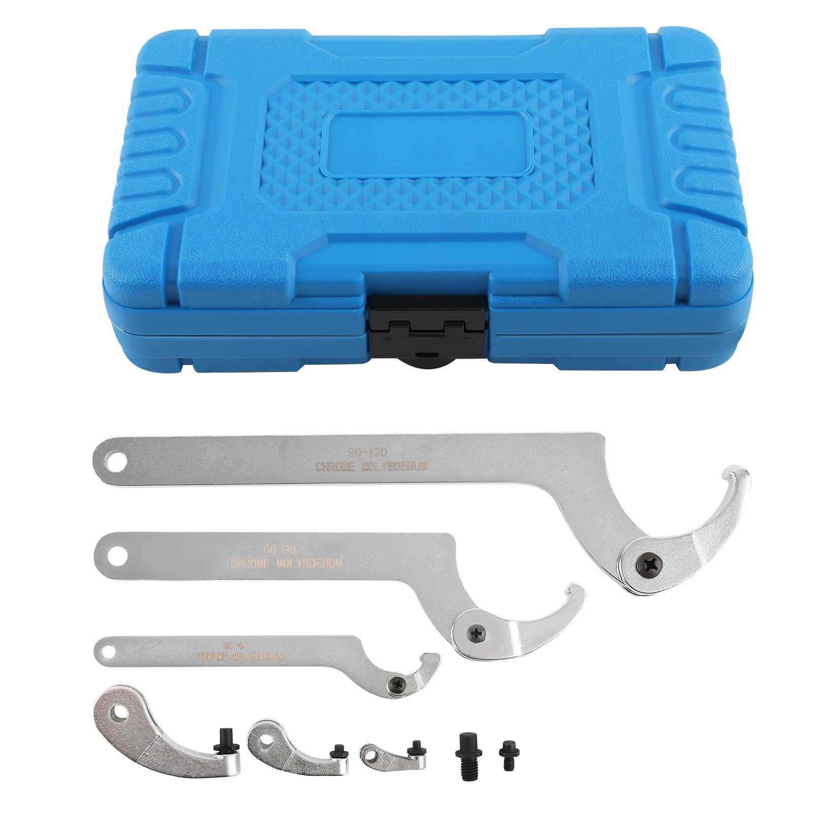 8Pcs Adjustable Hook & Pin Spanner Wrench Tool Set Locking Nut Wrench 35mm-120mm