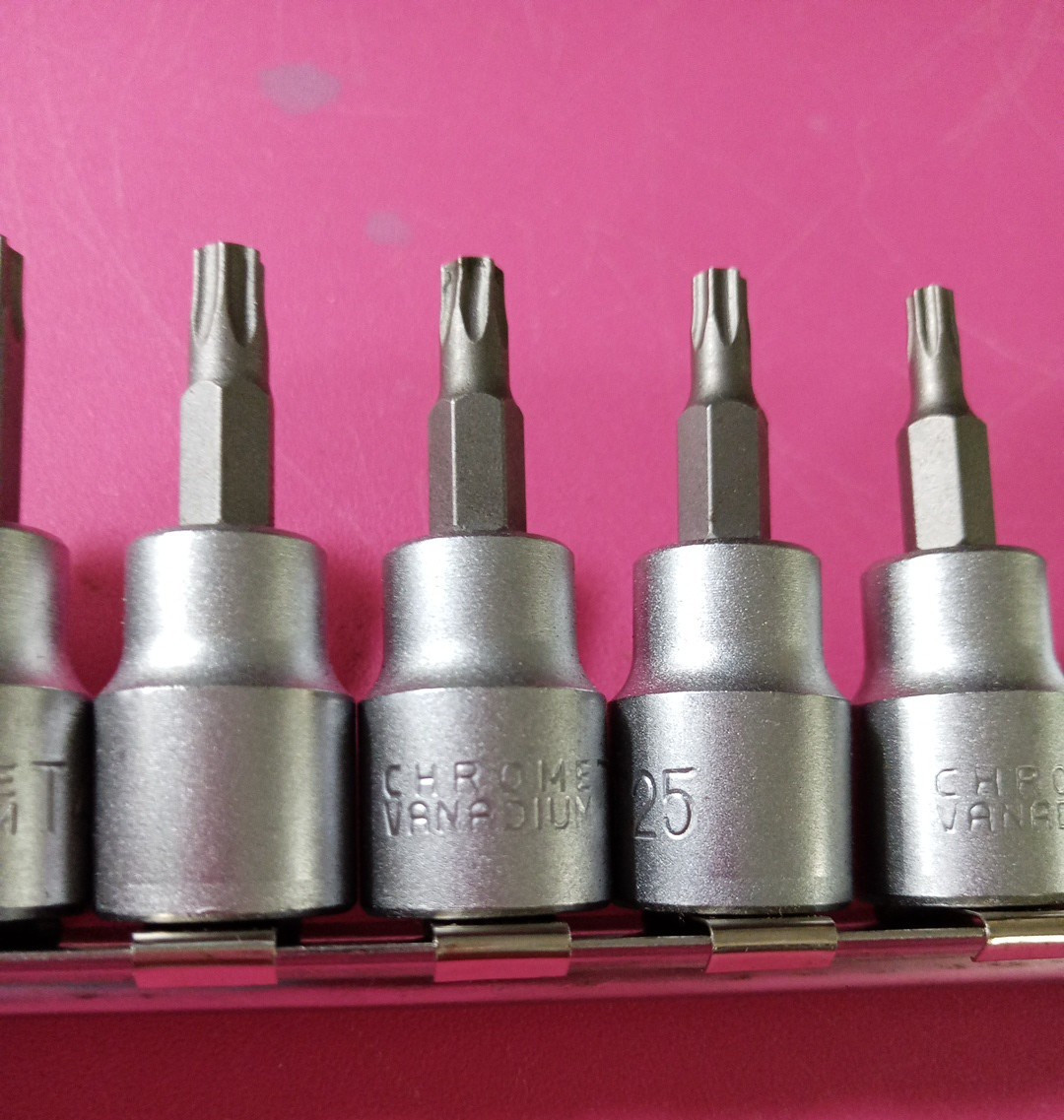 Chrome Vanadium 3/8 Drive Tamper Proof Torx Sockets 9 Pieces