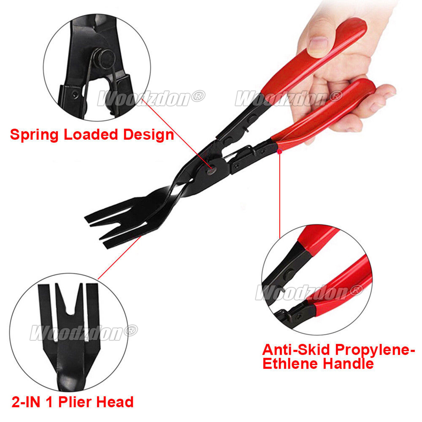 3pcs Car Door Panel Clip Pliers Trim Removal Fastener Puller Repair Pry Tool Kit