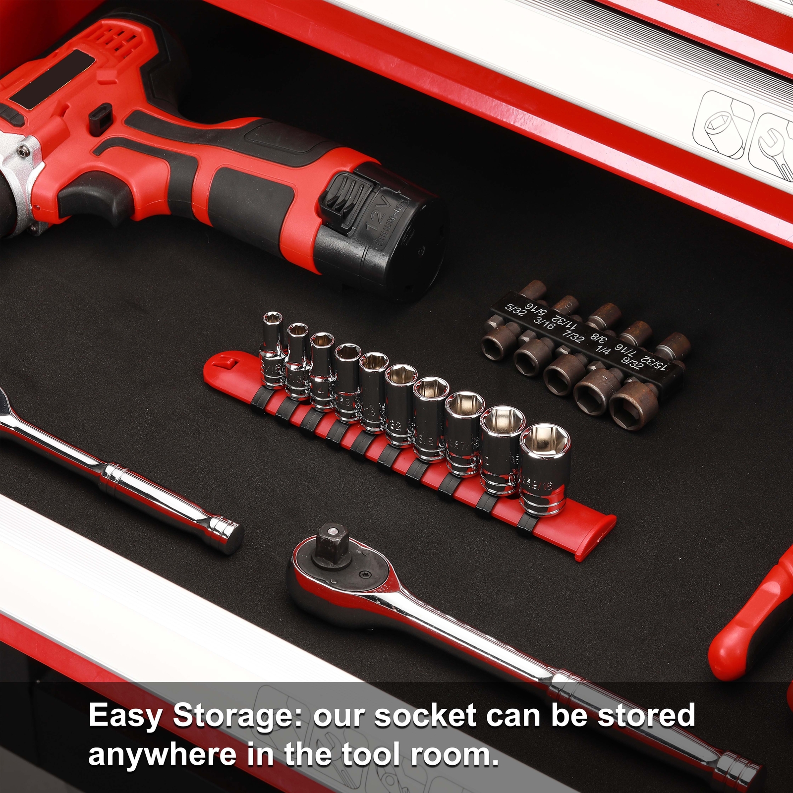 10PCS 1/4″Drive 6 Point. Mid-Length Socket Set SAE, 3/16″ to 9/16″ Mirror Chrome