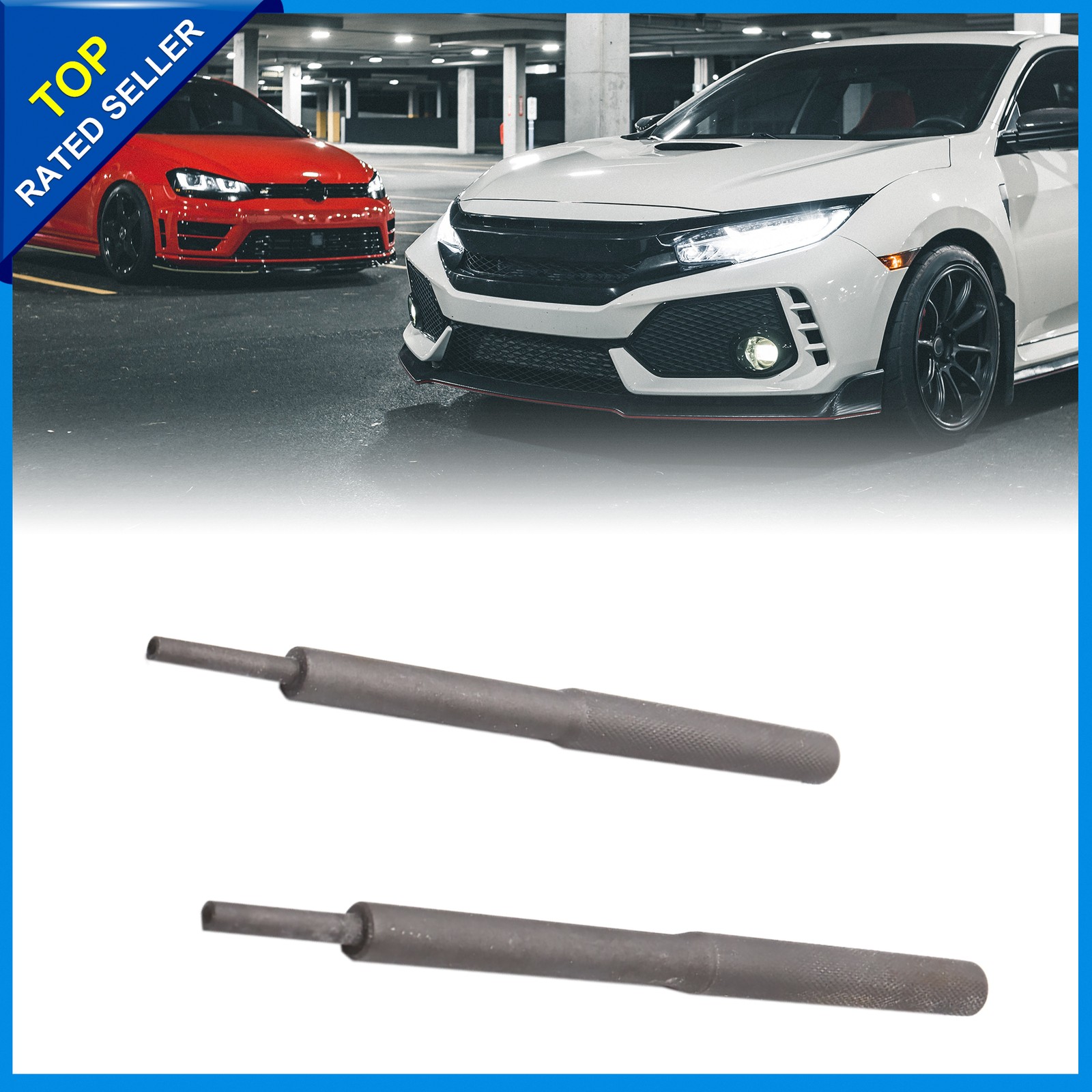 2pcs Dark Gray Universal Car Valve Guide Remover Grinding Stick Lapping Tool