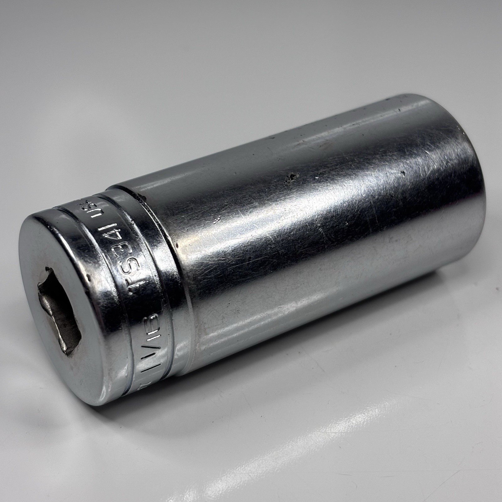 Snap On Tools TS341 1/2 Dr 6Pt SAE 1-1/16 Flank Dr Deep Chrome Socket USA 1991