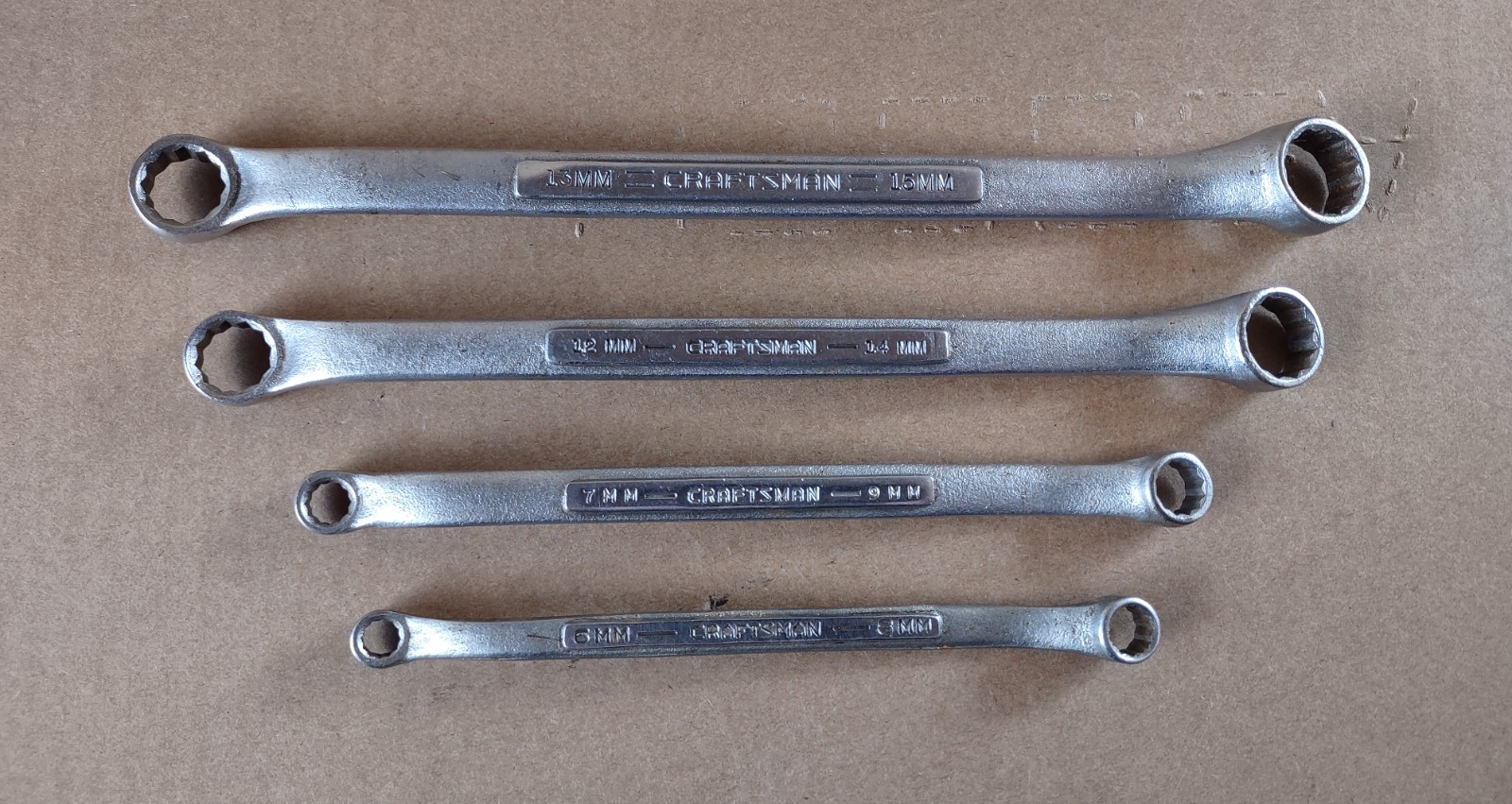 Vintage Craftsman Metric Offset Box End Wrenches -V- Series 4pcs Made in USA