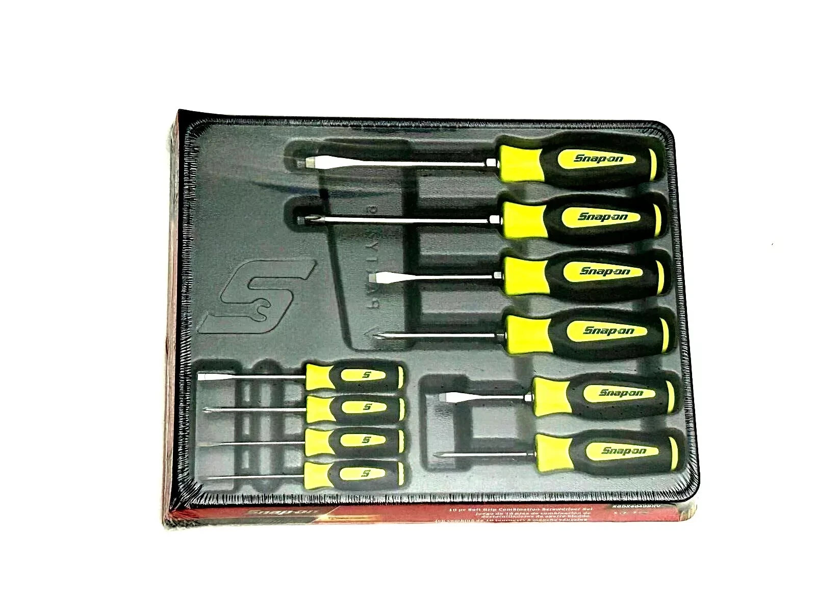 Snap-on Tools 10pc HIVIZ Soft Grip Phillips & Flat Head Screwdriver Sets USA NEW