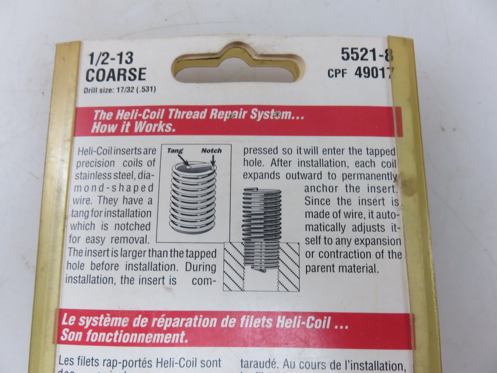 HeliCoil 5521-8 Thread Repair Kit 1/2-13 Coarse Made In USA