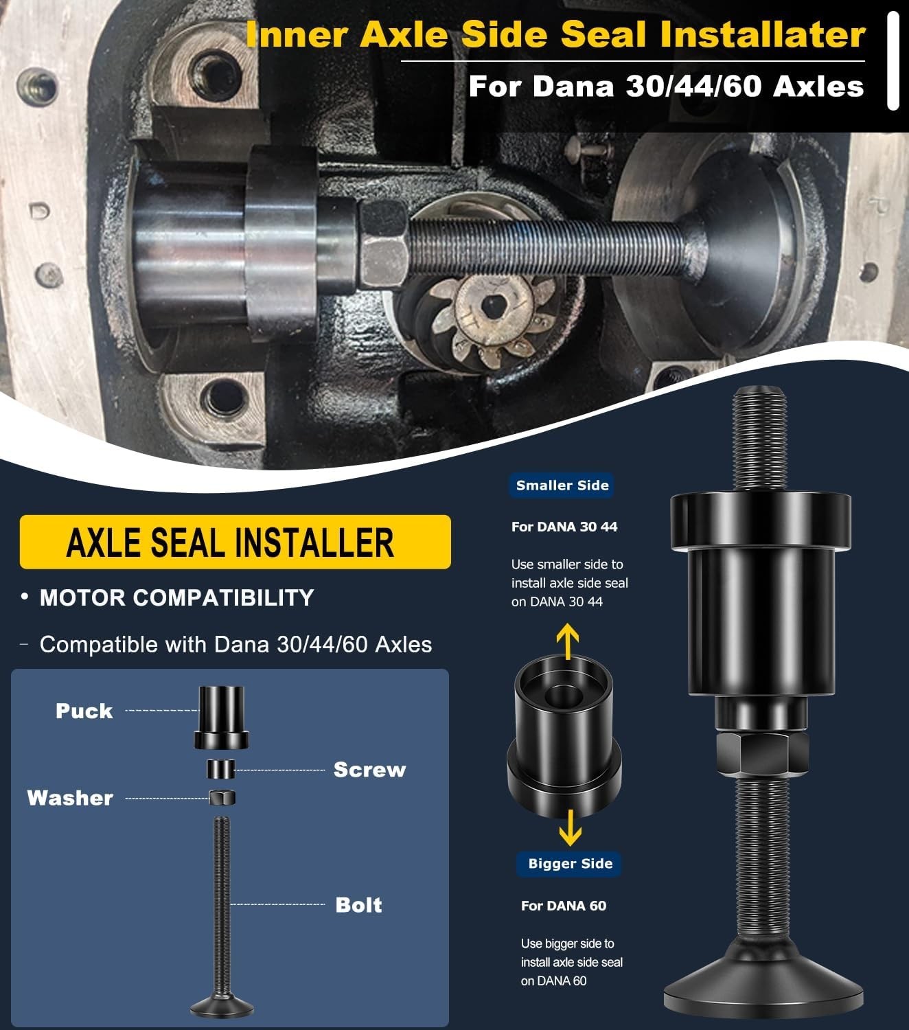Universal Inner Axle Seal Installation Tool Kit for Jeep, Ford, Dodge & More