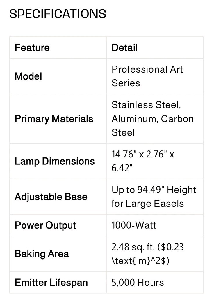 Professional Infrared Curing Lamp For Large-scale Art