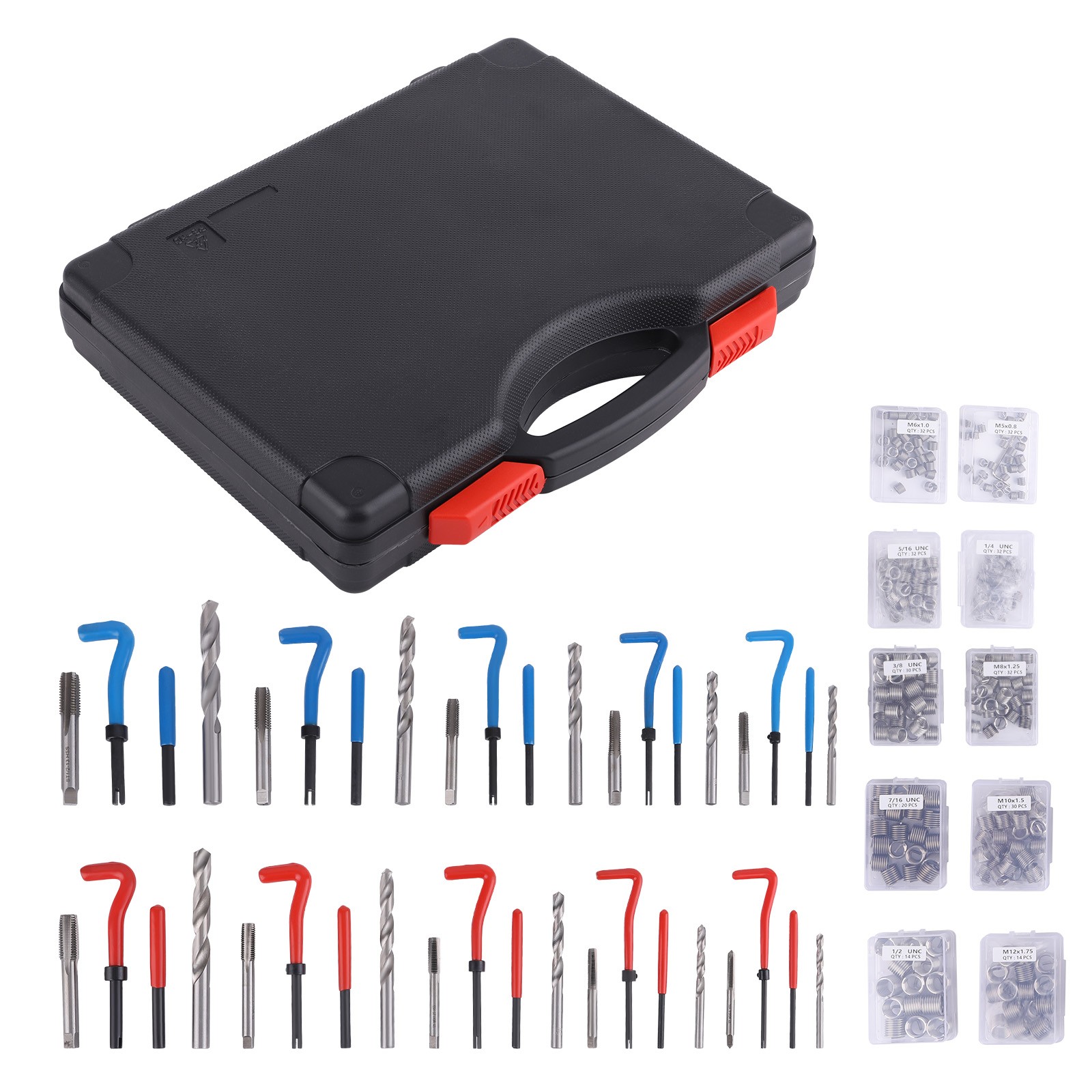Thread Repair Kit SAE and Metric Helicoil Repair Kit with HSS Drill Bits Inserts