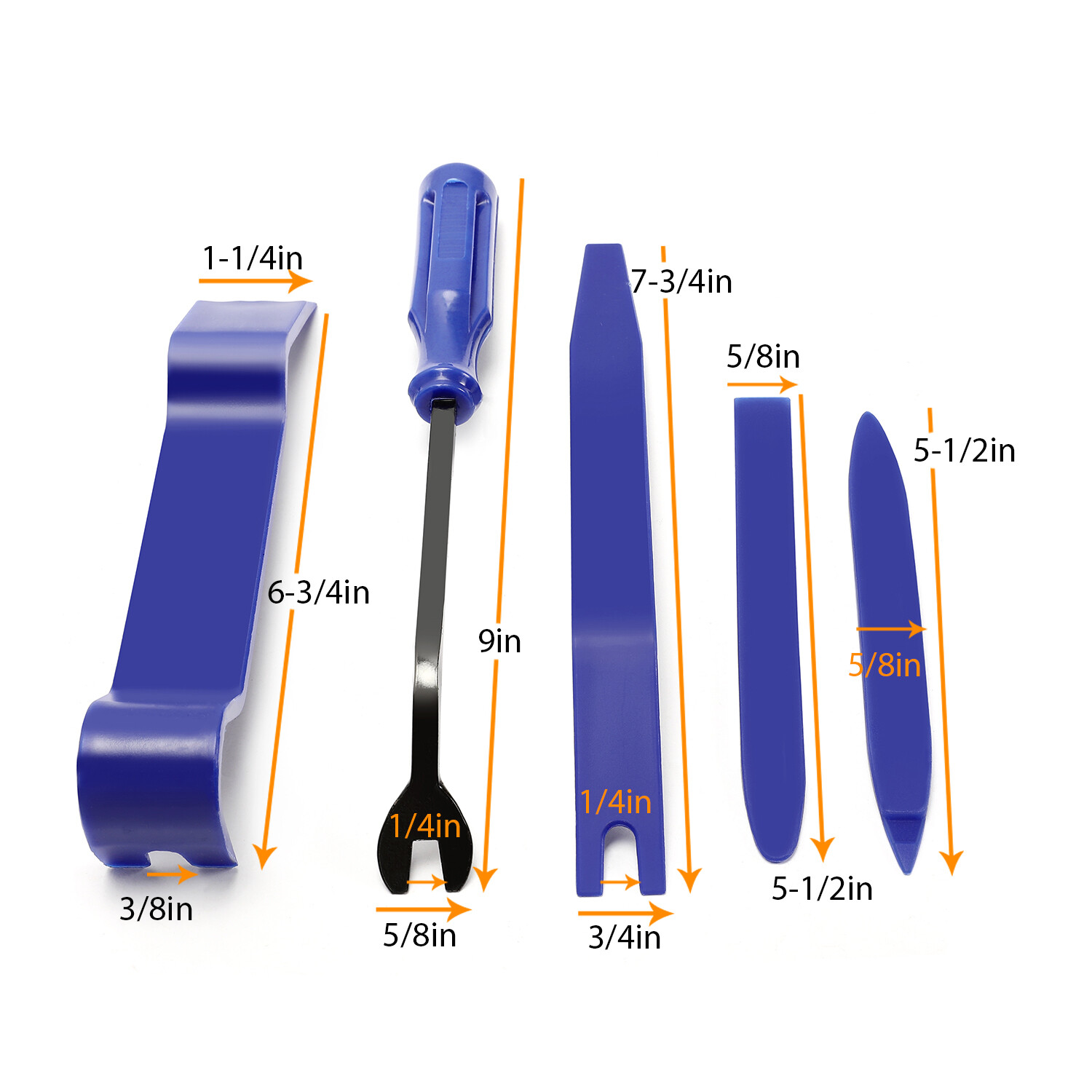 Plastic Trim Removal Pry Tool Set for Car Radio Panel Door Dash Clip Fasteners