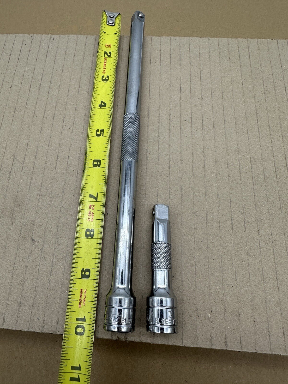 Blue-Point 2pc 3/8 Drive 3 & 10″ Extensions BLPEXTK3810 & BLPEXTK383 Good Shape
