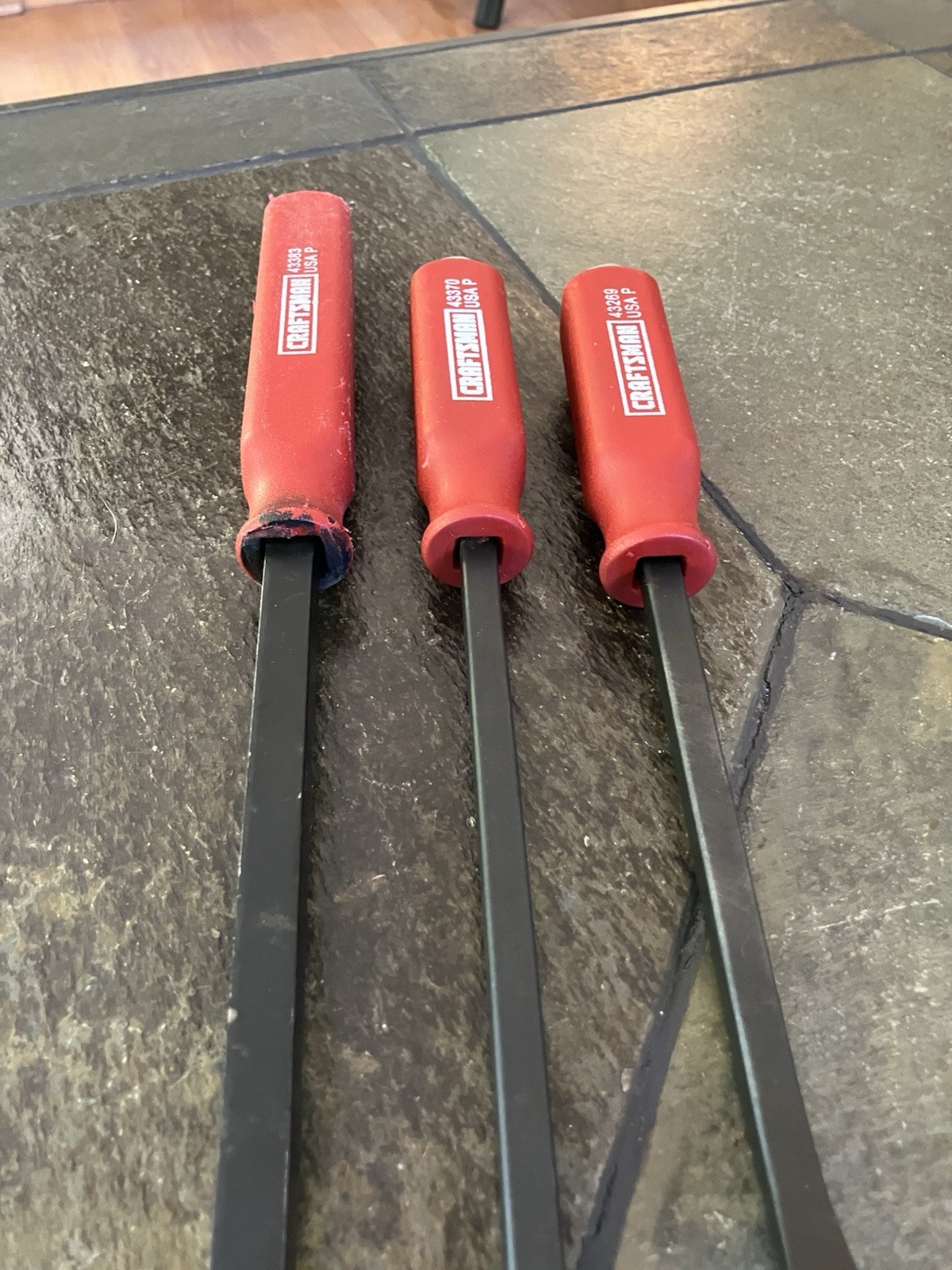 Craftsman 43383 43370 43369 3 Pc. Strike Cap Pry Bar Set 12″ 17″ 25″ / USA