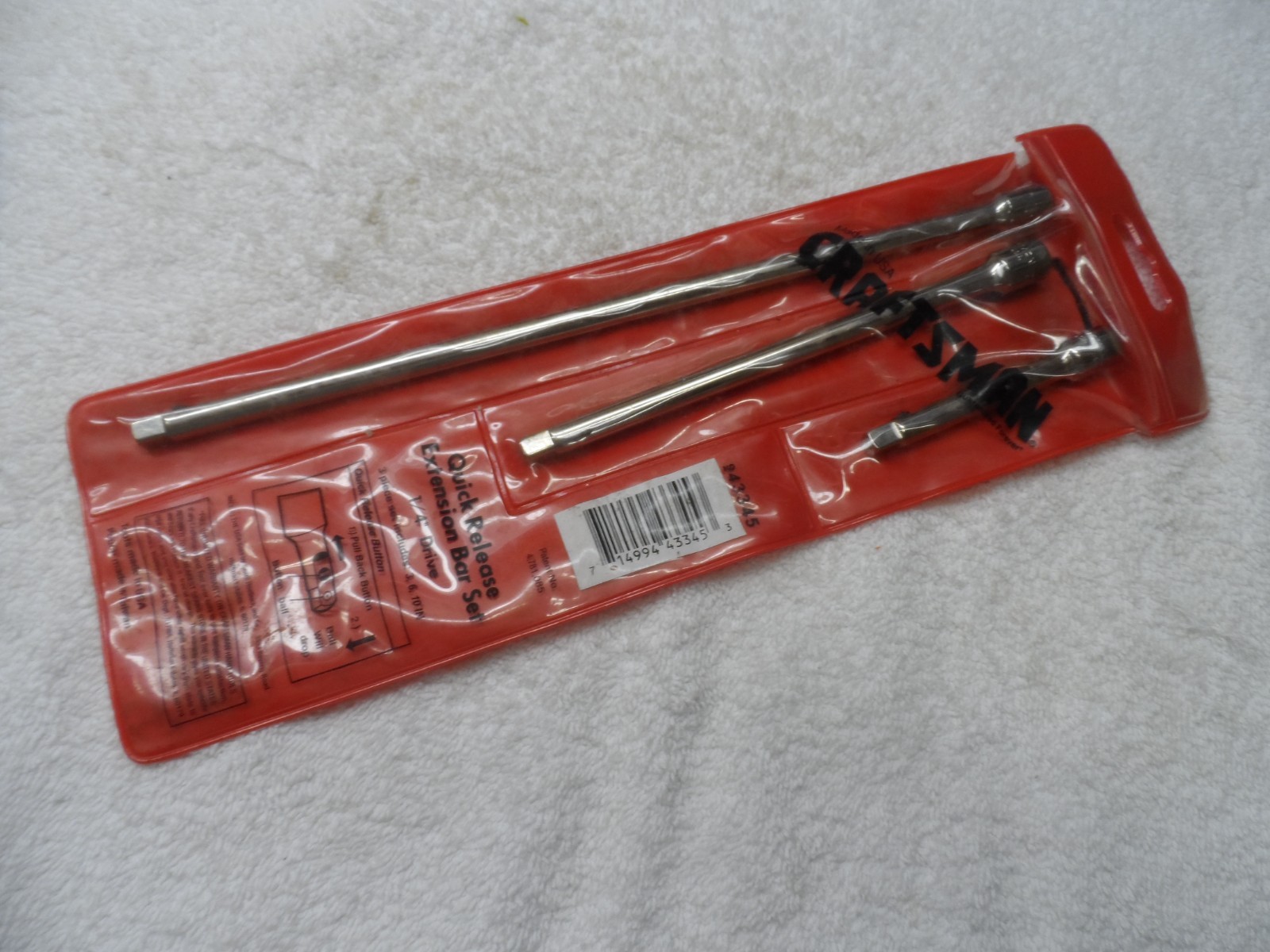 Craftsman 1/4″ Drive Quick Release Extension Set, made USA – PN 43345 («used»)