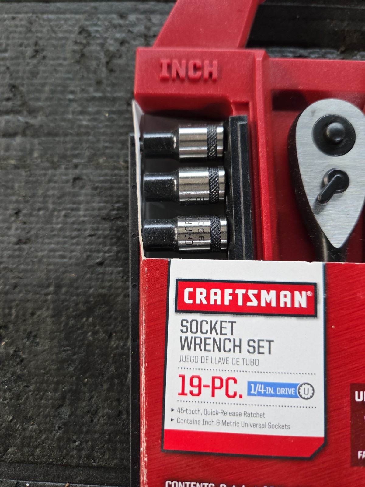 NOS Craftsman 19 Pc SAE Metric 1/4” Drive Universal Socket Wrench Set 32825
