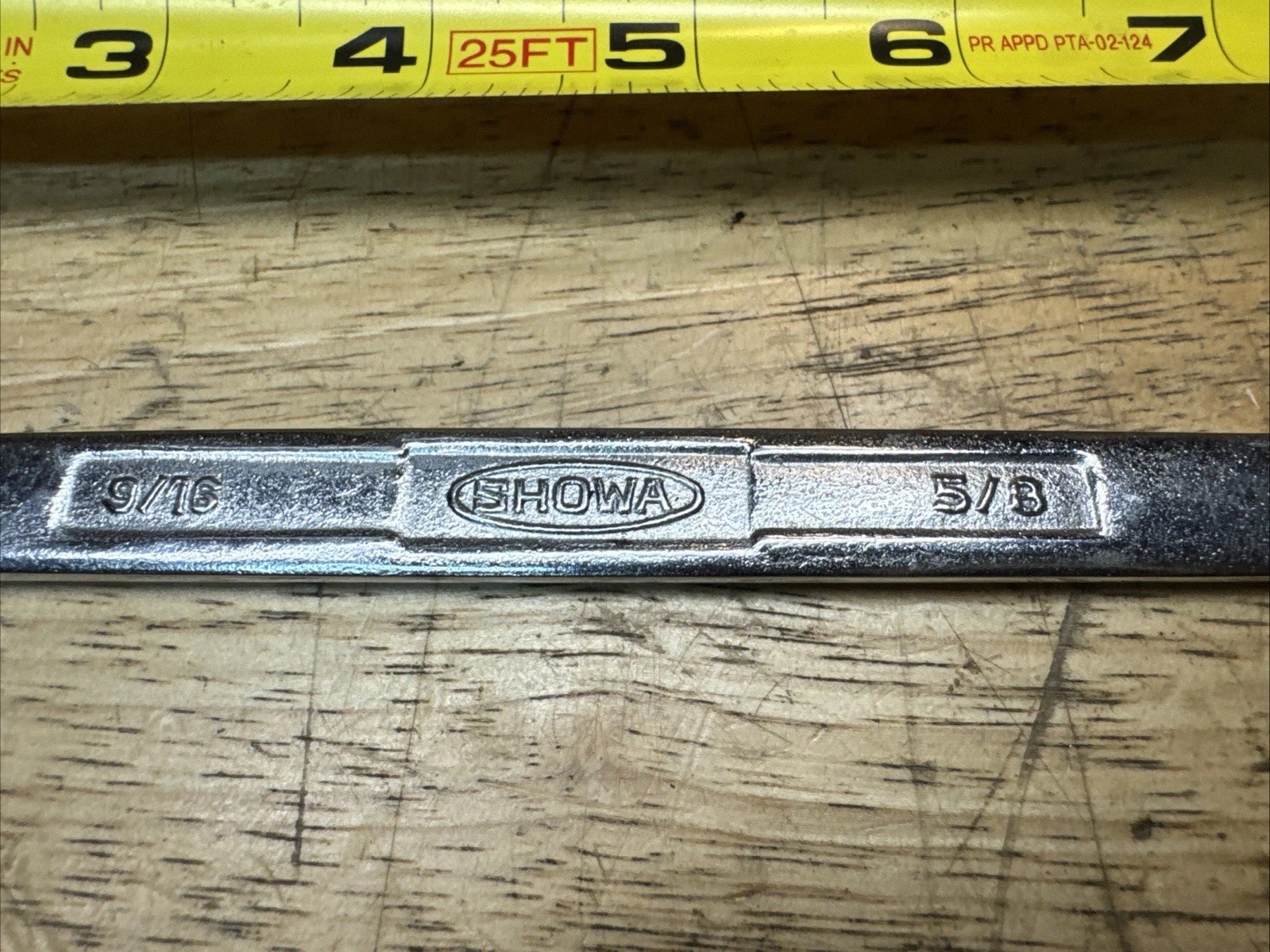 SHOWA 9/16 In X 5/8 In SAE Open End Tappet Wrench Japan Chrome Molybdenum #312