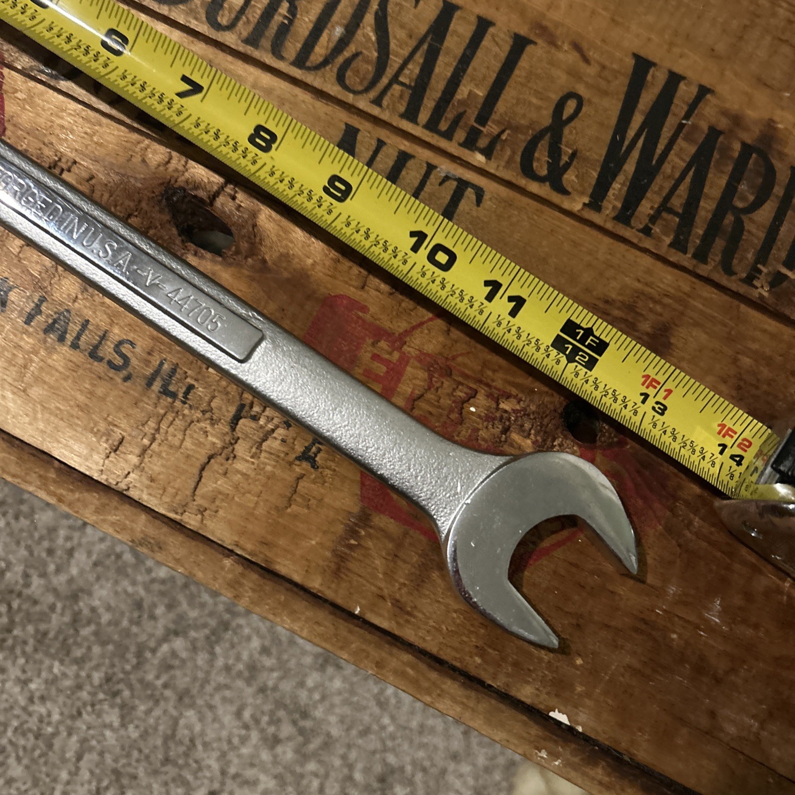 Craftsman Tools USA – 1” 12 Point Combination Wrench -V- Series 44705 Vintage