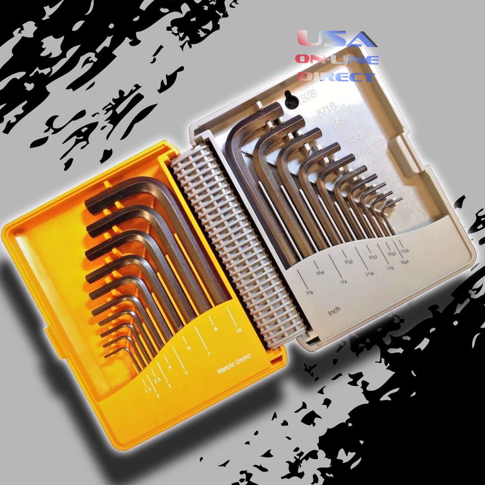 20-Piece Heavy Duty Short Arm Metric Inch Allen Hex Key Set with Folding Case US