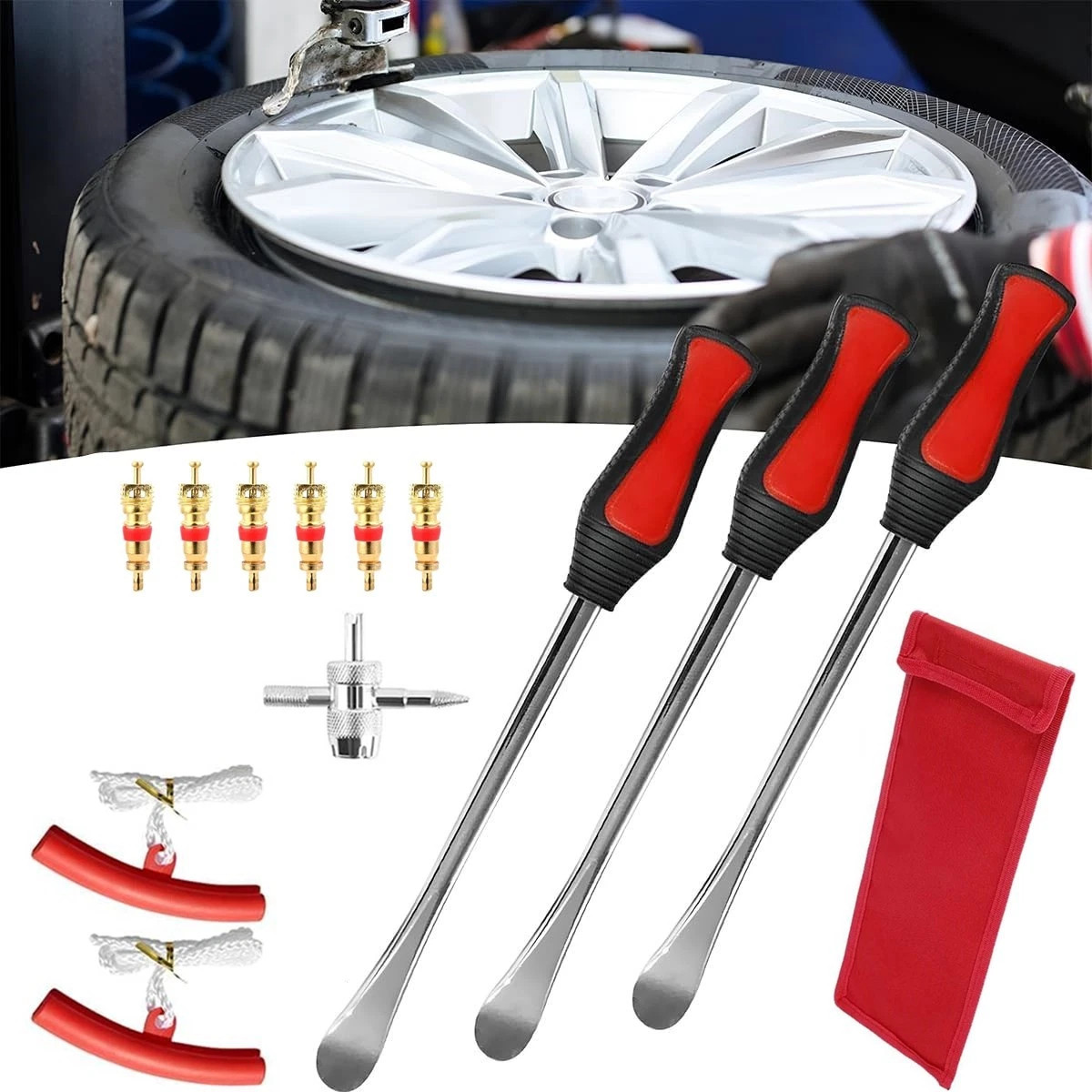 Professional Motorcycle Tire Changing Tool Steel Tire Spoon Lever Iron Tool Kit