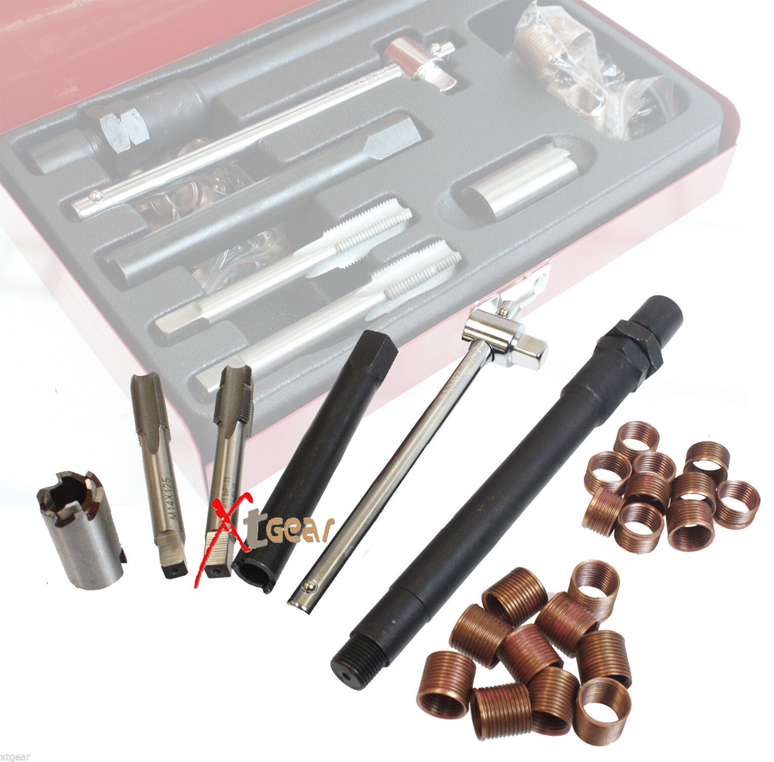 New 26pc Spark Plug M14 x 1.25 Tap Thread Repair Kit With metal Case