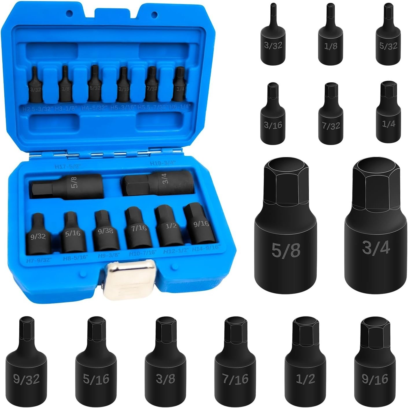 14-Piece Impact Grade Allen Bit Socket Set for Versatile Repairs and Maintenance