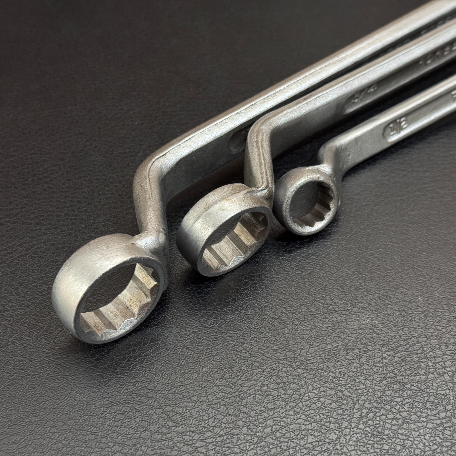 Vintage TRU-FIT 12PT Offset Box End Wrench Set 3-pc Forged Steel 1/2″ – 7/8″ USA