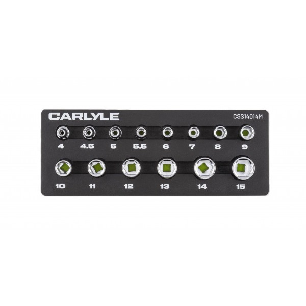 14pc 1/4dr 6pt Socket Set 4 To 15mm CSS14014M Carlyle Genuine Quality Product