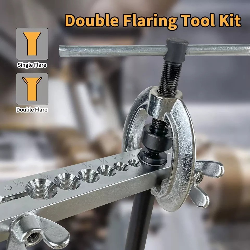 Double Flaring Tool Kit 7 Dies with Tubing Bender & Pipe Cutter For Automotive