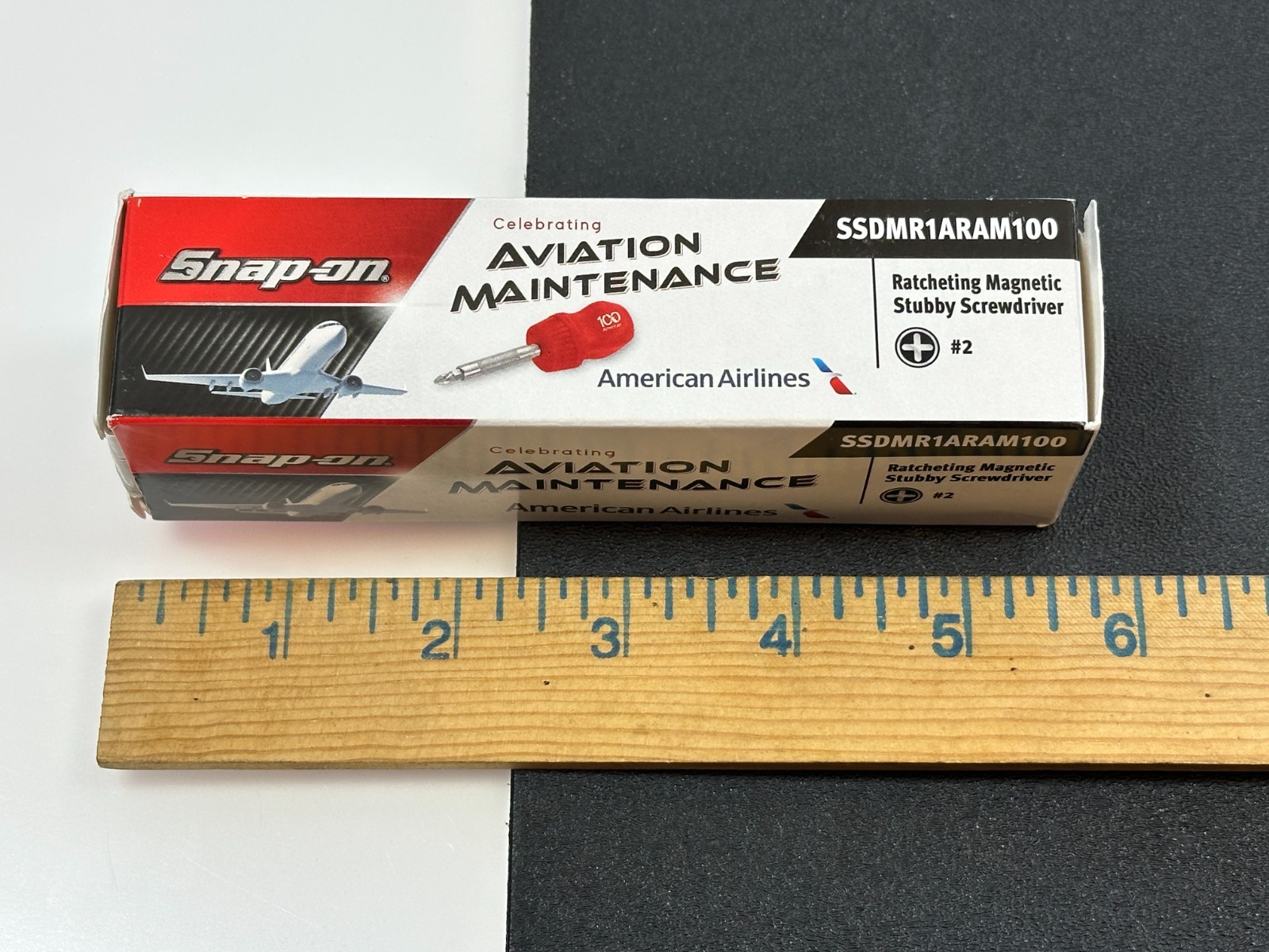 Snap-on USA American Airlines AMT 2026 Stubby Magnetic Ratcheting Screwdriver