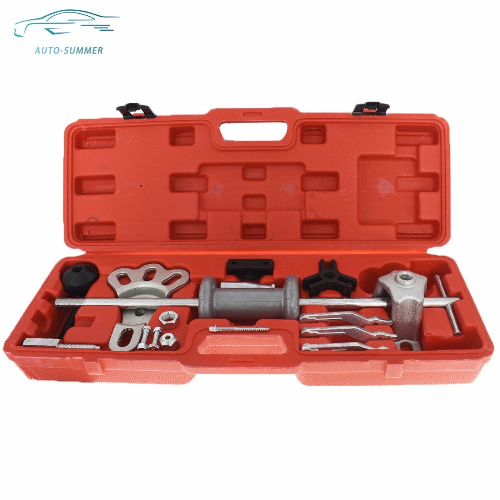 17PCS Slide Hammer Dent Puller Tool Kit Wrench Adapter Axle Bearing Hub 5lb