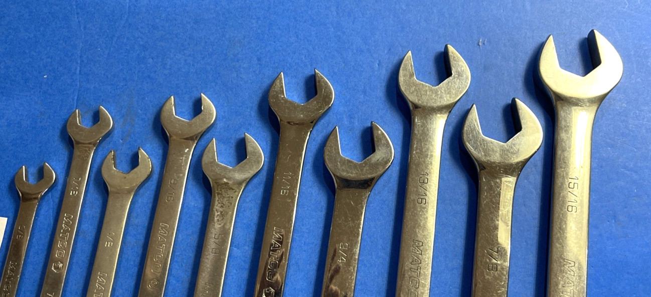 MATCO TOOLS 10 PIECE SAE. COMBINATION WRENCH SET 12 POINT 3/8 TO 15/16 INCH