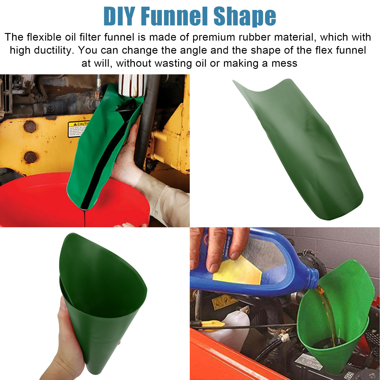 2X Universal Flexible Oil Draining Funnel Fluid Car Engine Longer Refueling Tool