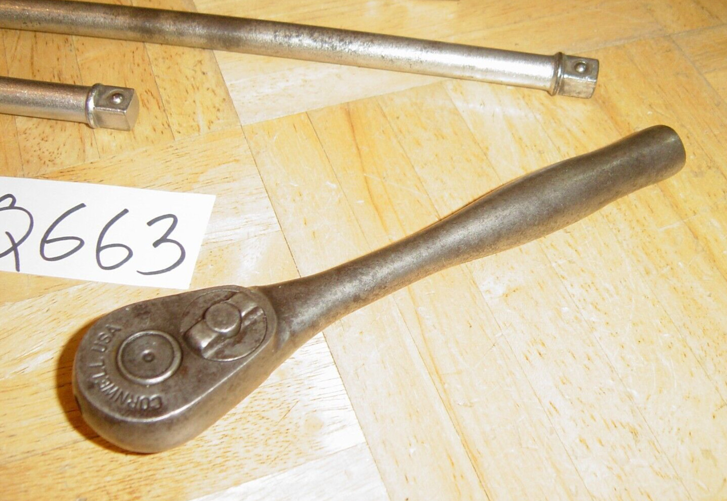 CORNWELL TOOLS 5 PIECE 3/8 DRIVE RATCHET + 3 EXTENSIONS & A 9 INCH BREAKER BAR