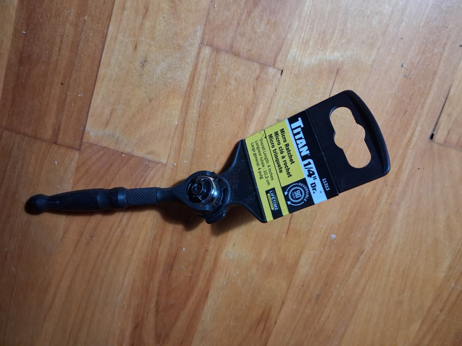 Titan 11313 1/4″ Drive Swivel Head Micro Ratchet Black