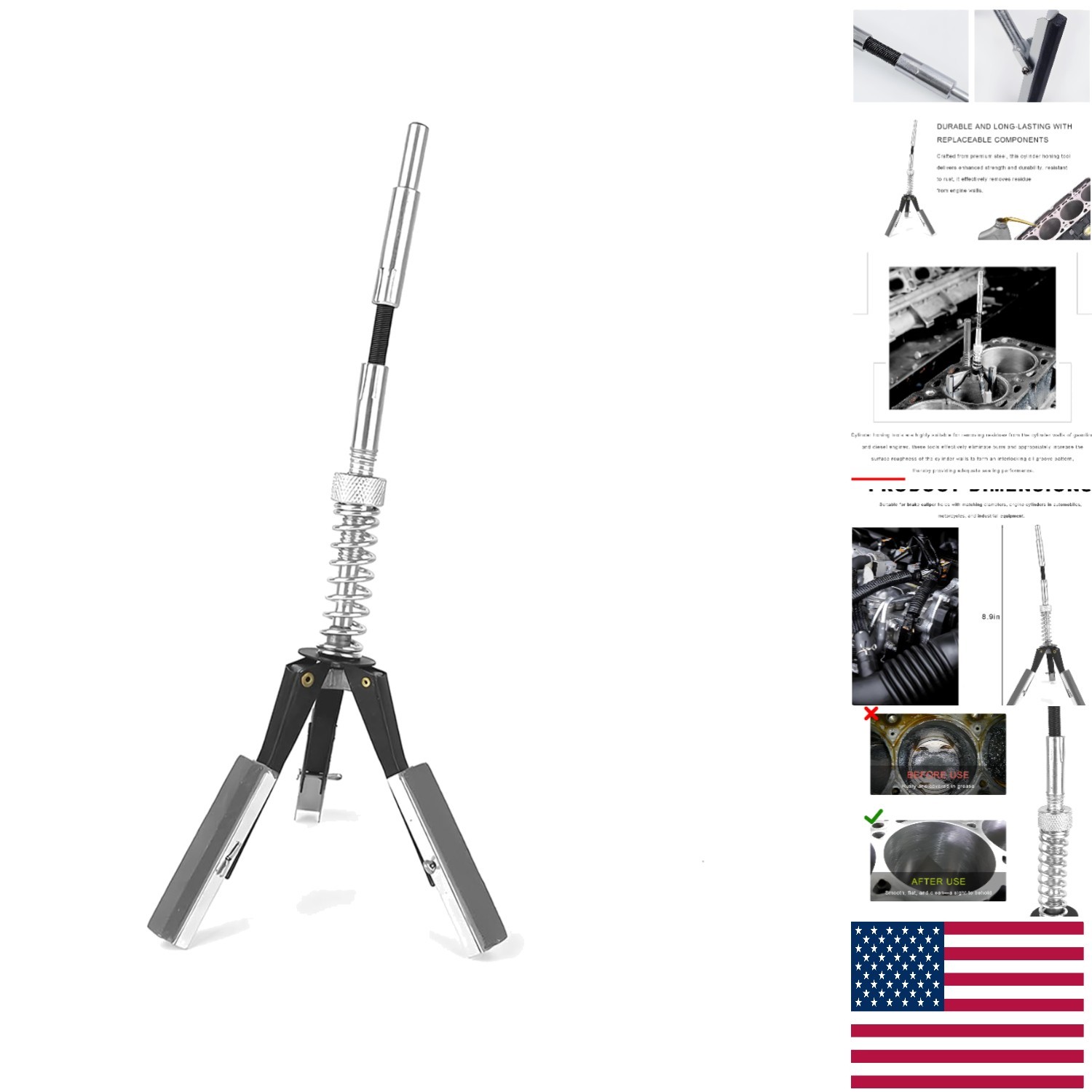 Durable Universal Cylinder Honing Tool – Ideal for 1-1/4″ to 3-1/2″ Piston Sizes