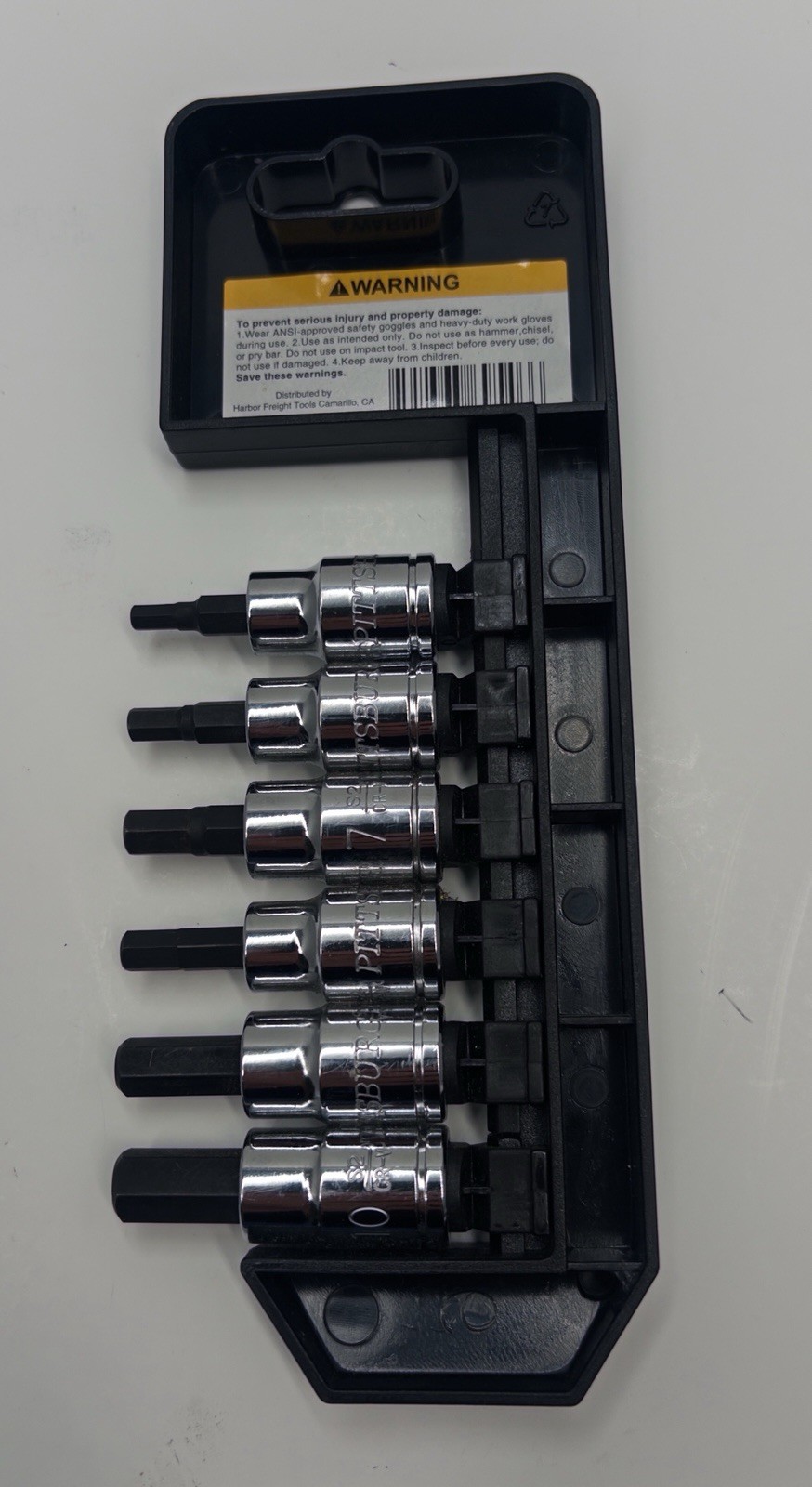 Pittsburg Metric 3/8″ Drive 6 Piece Hex Bit Socket Set