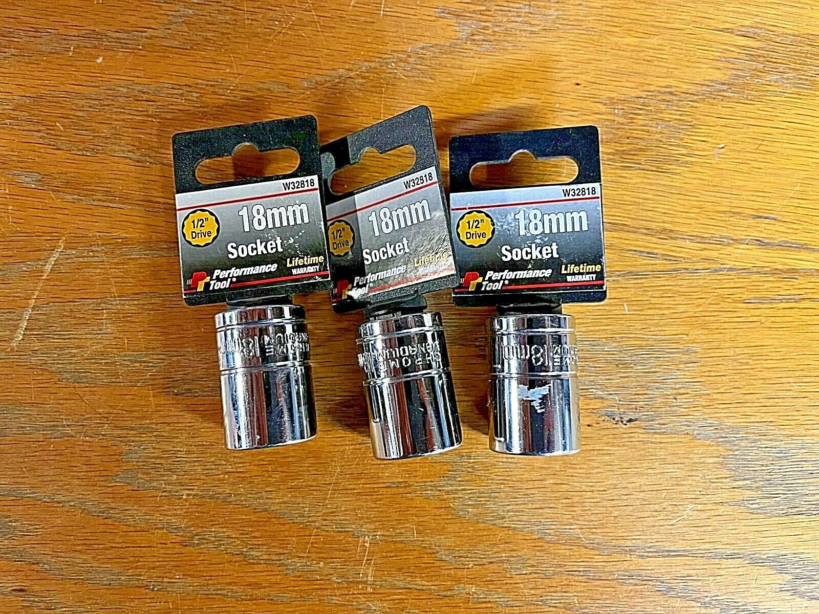 Performance Tool by Wilmar W32818 Standard Sockets -LOT OF 3-