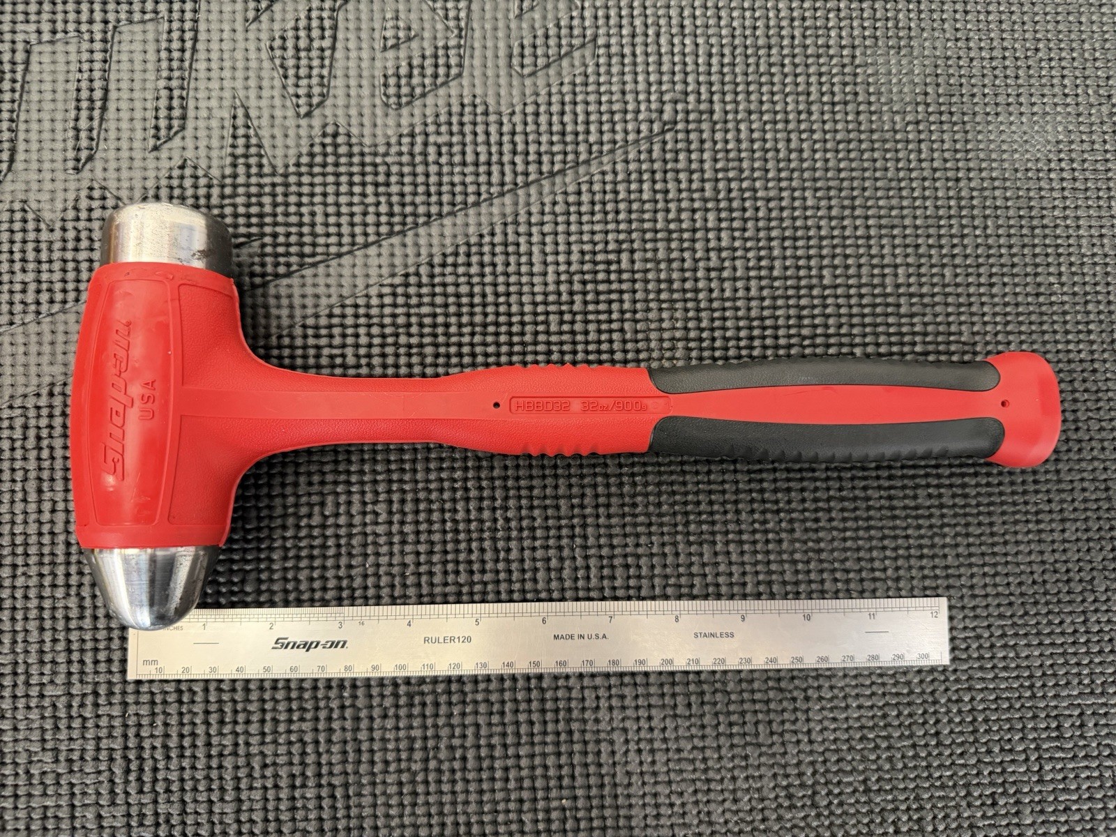 Snap-On 32oz Ball Peen Soft Grip Dead Blow Hammer RED USA🇺🇸 – HBBD32