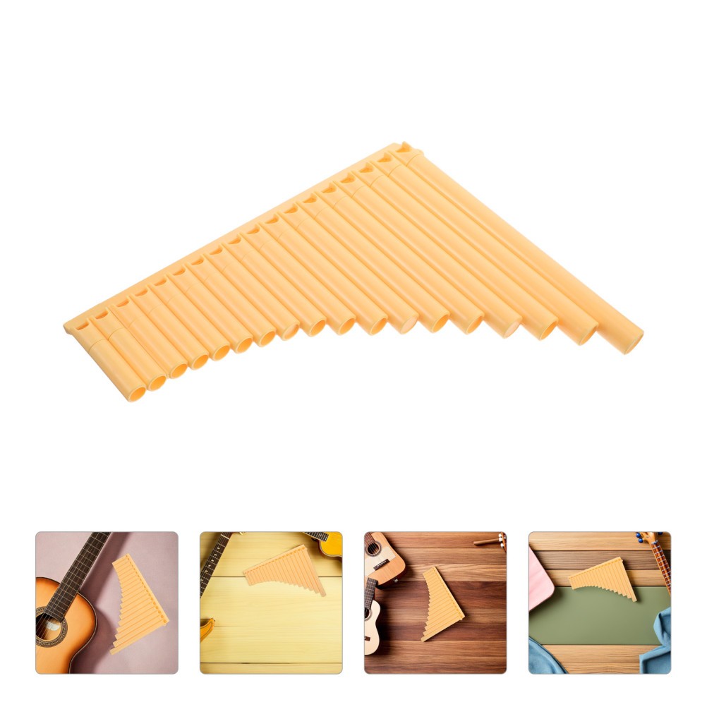 Handmade Yellow ABS Pan Flute for Students Durable Traditional Chinese Panpipe