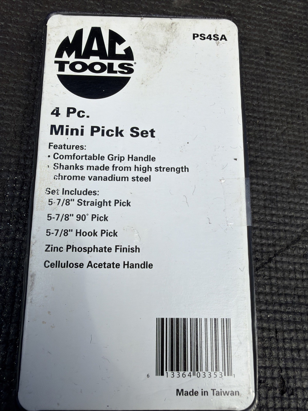 Mac Tools Rare Red Hard Handle Mini Auto Pick Set Ps4SA NEW OLD STOCK Comfort Gp
