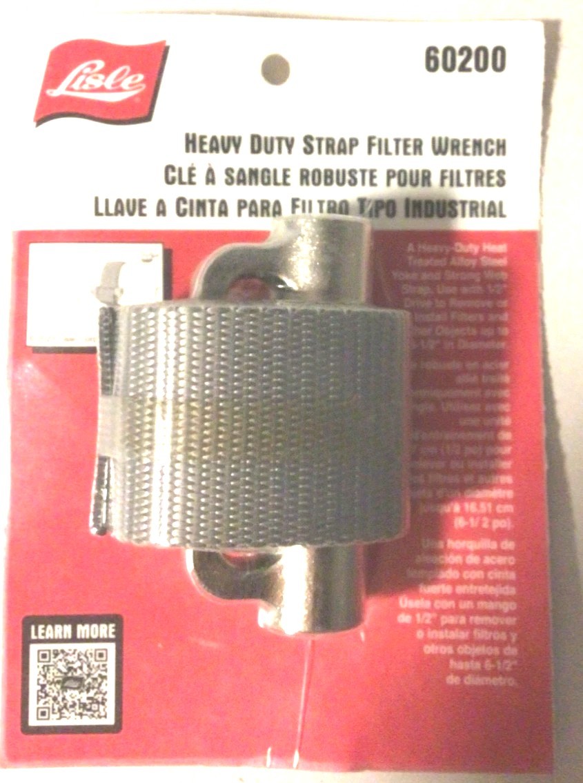 Lisle 60200 Heavy-Duty Strap Filter Wrench 6-1/2 Inch Capacity New Tool