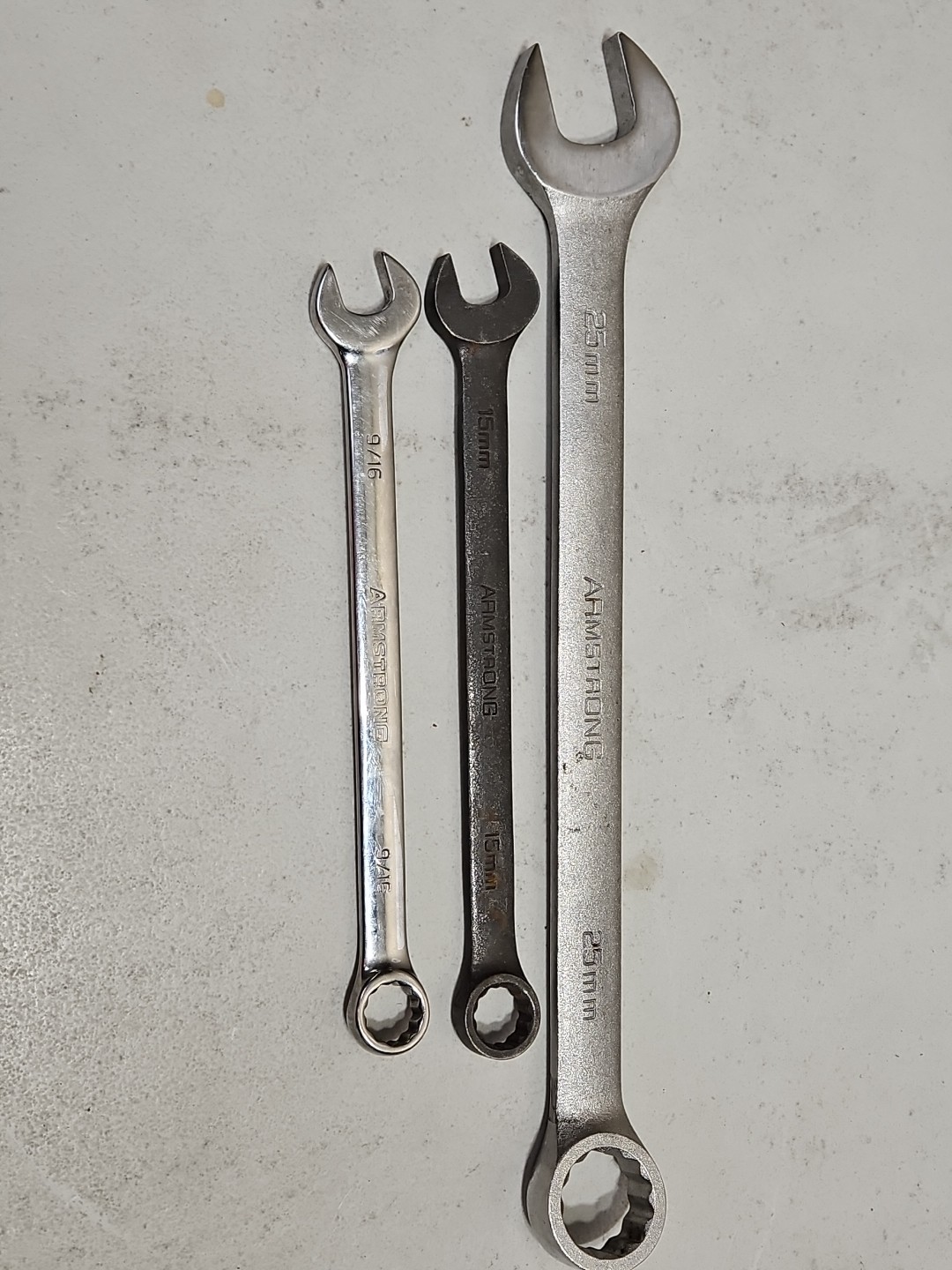 Armstrong Combination Wrench Lot Of 3 Made In USA